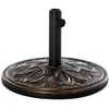 Image de Pied de parasol - Outsunny - rond base lestage motif fleurs de lys poids 13 kg - HDPE ciment - Ø 48x34cm - noir doré