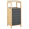 Image de Meuble de salle de bain - HOMCOM - armoire colonne gain de place porte et tiroir mobilier - bois bambou - 32x30x80cm