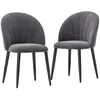 Image de Chaises de salle à manger - HOMCOM - lot de 2 cuisine velours pieds métal contemporain - métal - 52x54x79cm - gris