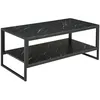 Image de Table basse - HOMCOM - style moderne avec 2 étagères mobilier rangement salon - bois - 106x50x47cm - noir