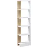 Image de Bibliothèque - HOMCOM - étagère de rangement avec 5 compartiments ouverts moderne - bois - 45x21x170cm - blanc chêne