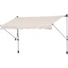 Image de Store banne manuel rétractable - Outsunny - auvent téléscopique sans perçage installation rapide anti-uv - métal alu - 4x12m - kaki