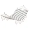 Image de Outsunny - hamac - Coton - 200x100cm - Gris Blanc