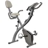 Image de Vélo dappartement - HOMCOM - pliable 4-en-1 magnétique cordes résistance sport maison LCD - acier - gris