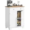 Image de HOMCOM - Armoire de cuisine - Panneaux MDF classe E1 - 68x40.3x85cm - Blanc Bois naturel