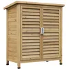Image de armoire de jardin Outsunny Bois 87x46.5x96.5cm Jaune