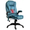 Image de Fauteuil de bureau - chaise de bureau - Vinsetto - massant chauffant ergonomique inclinable télécommande pivotant - polyester - bleu