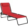 Image de Outsunny - Chaise longue pliable - Acier - 189x58x30cm - Rouge vineux
