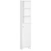 Image de Meuble colonne - HOMCOM - salle de bain 3 niches placard porte persienne 3 étagères rangement - MDF - 30x30x144cm - blanc