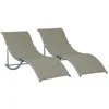 Image de Outsunny - Lot de 2 bains de soleil - Aluminium - 165x61x63cm - Gris clair