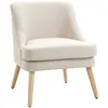 Image de Fauteuil scandinave - HOMCOM - salon confortable chambre pieds bois massif - lin - beige