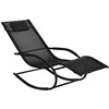 Image de Chaise longue à bascule Outsunny Textilène 63x160x88cm Noir
