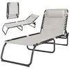 Image de Outsunny - Chaise longue pliable - Acier - 197x58x30cm - Crème