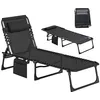 Image de Outsunny - Chaise longue - Textilène - 189x58x30cm - Noir
