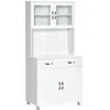 Image de HOMCOM - Buffet haut cuisine - Panneaux de partiucules classe E1 - 80x48x170cm - Blanc