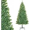 Image de Sapin de noël artificiel - HOMCOM - aspect enneigé 968 branches épines imitation nordmann grand réalisme - métal - 210 cm
