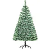 Image de Arbre de noël artificiel - HOMCOM - scène de neige 416 branches réplique nordmann grand réalisme - métal - Ø 75x150cm - vert