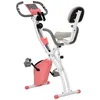 Image de Vélo dappartement - HOMCOM - pliable 4-en-1 magnétique cordes résistance sport maison LCD - acier - rose