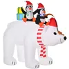 Image de Ours Polaire Gonflable de Noël HOMCOM Polyester 227x113x206cm Blanc Rouge Noir