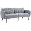 Image de Canapé convertible - HOMCOM - 2 places design scandinave dossier inclinable 3 positions - bois lin - gris