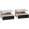 Image de HOMCOM - table de chevet - Panneaux de particules classe E1 - 35x32x22.5cm - noir chêne
