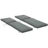 Image de Lot de 2 Matelas pour Chaise Outsunny Polyester 196x55x8cm Gris