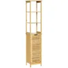 Image de Meuble colonne de salle de bain kleankin Bambou 34x30x173cm Bois naturel