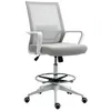 Image de Fauteuil de bureau - Vinsetto - chaise assise haute réglable pivotante 360° maille respirante - maille - 64x59x104-124cm - gris