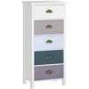 Image de Chiffonnier - commode - HOMCOM - 5 tiroirs multicolores poignée métal coquille - MDF - 45x30x954cm