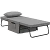 Image de HOMCOM - fauteuil lit convertible - Acier - 188x75x38cm - Gris