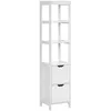 Image de Meuble colonne salle de bain - kleankin - armoire haute rangement 3 étagères 2 tiroirs mobilier intérieur - bois - 30x30x144cm