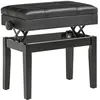 Image de Banc de piano - HOMCOM - banc clavier réglable compartiment caché rembourré PU stable - bois massif - noir