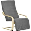 Image de HOMCOM - Fauteuil Luxe - bois massif de bouleau - 94x66.5x100cm - Gris