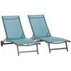 Image de Outsunny - Chaise longue - Tissu - 195x66x34cm - Bleu