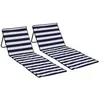 Image de Outsunny - Matelas de plage - polytester - 142x51x40cm - Blanc et Bleu