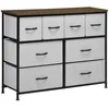 Image de Commode - HOMCOM - 8 tiroirs meuble de rangement tiroir en tissu pliant structure acier - acier - 100x30x78cm