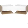 Image de Table de chevet suspendue - tables de nuit murale - HOMCOM - lot de 2 tiroir coulissant bicolore - bois - chêne blanc