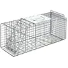 Image de Piège vivant - Outsunny - cage de capture pliante petits animaux rat souris 2 portes poignée - acier - 66x24x30cm - gris