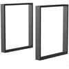 Image de Pieds de table - HOMCOM - lot de 2 rectangulaires hauteur 72 cm acier montage DIY protection - acier - noir