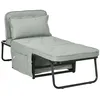 Image de Fauteuil chauffeuse convertible HOMCOM Lin (100% polyester) 180x64x40cm Gris clair