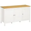 Image de Buffet - HOMCOM - meuble de rangement 3 portes 2 étagères réglables plateau aspect bois - bois - 120x40x70cm - blanc