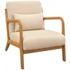Image de HOMCOM - Fauteuil de salon - velours (100 % polyester) - 61x78x76cm - Beige