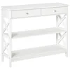 Image de Table console - HOMCOM - table entrée drapier néo-rétro 2 tiroirs 2 étagères rangement - bois - 100x30 5x80cm - blanc