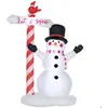 Image de HOMCOM - Bonhomme de neige gonflable - Tissu polyester - 135x75x213cm - multicolore