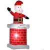 Image de HOMCOM - Père Noël gonflable - Polyester - 80x70x210cm - Rouge