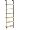 Image de Étagère de rangement HOMCOM Panneaux de particules 60x30x206cm Bois naturel