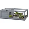Image de Maison pour tortues - PawHut - espace modulable habitat 2 zones toit ouvrable enclos reptiles - bois - 91x60 5x32cm - gris