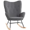 Image de HOMCOM - Fauteuil à bascule - Velours (100% polyester) - 65x70x96cm - Gris foncé