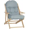 Image de HOMCOM - Fauteuil relax - bois de hêtre - 71x89x96cm - Gris