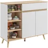 Image de Buffet - HOMCOM - meuble rangement étagères réglables scandinave placard tiroir 4 niches - bois - 119x40x102cm - blanc